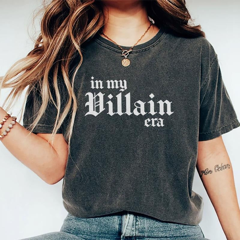 My Villain Era Shirt Booktok Printed Book Lover Unhinged Shirt Dark Romance Independent Proud Gen X Be Villain Comfy Fabric Tops Womenswear Cotton Soft Fabric T-Shirts, Hoodie, Sweatshirt - T-Shirt, Sweatshirt, Hoodie