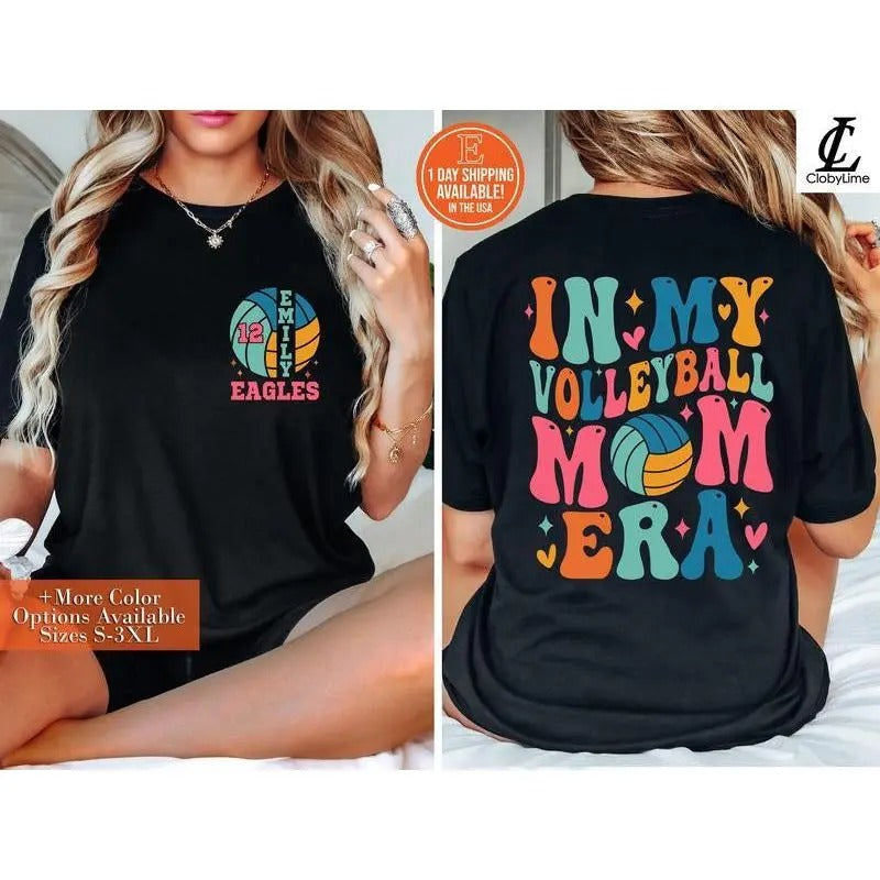 My Volleyball Mom Era Custom Volleyball Shirt Personalized Volleyball Mom Shirt Mom Shirt Volleyball Mom Game Day Shirt T-Shirts, Hoodie, Sweatshirt - T-Shirt, Sweatshirt, Hoodie