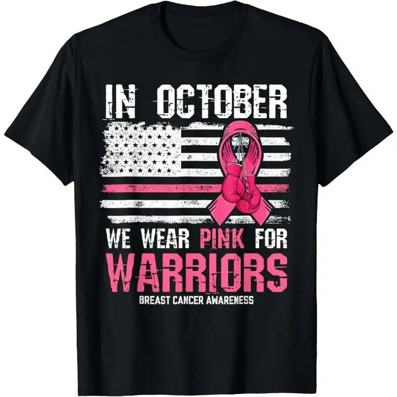 October We Pink Warriors Breast Cancer Awareness T-Shirts, Hoodie, Sweatshirt - T-Shirt, Sweatshirt, Hoodie