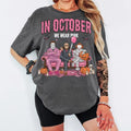 October We Pink Halloween Shirt Funny Horror Movie Characters Spooky Season T-Shirts, Hoodie, Sweatshirt - T-Shirt, Sweatshirt, Hoodie