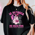 October We Pink Shirt Breast Cancer Awareness Shirt Retro Breast Cancer Shirt Halloween Pink Ghost Shirt Cute Ghost Shirt T-Shirts, Hoodie, Sweatshirt - T-Shirt, Sweatshirt, Hoodie