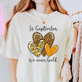 September We Gold Childhood Cancer Awareness Hearts Shirt Childhood Cancer Awareness Shirt Childhood Cancer Sunflower Shirt T-Shirts, Hoodie, Sweatshirt - T-Shirt, Sweatshirt, Hoodie