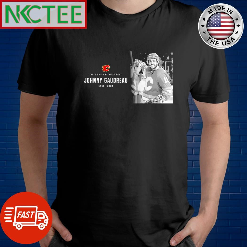 In loving memory Johnny Gaudreau Calgary Flames shirt Unisex T-shirt, Sweatshirt, Hoodie, Long Sleeve Tee - T-Shirt, Sweatshirt, Hoodie
