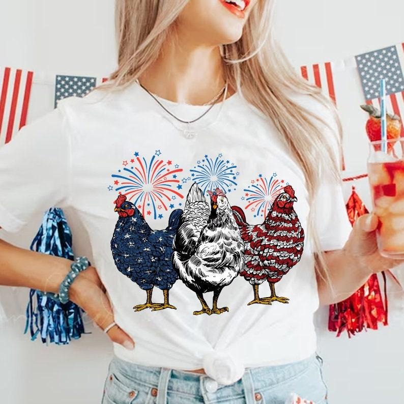Independence Day Patriotic USA Chicken Retro American 4th July Patriotic Retro American T-Shirts, Hoodie, Sweatshirt - T-Shirt, Sweatshirt, Hoodie