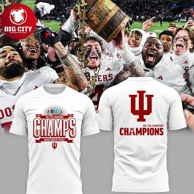 Indiana Football We are Champions 2025 Two Sided Shirt Unisex T-shirt, Sweatshirt, Hoodie, Long Sleeve Tee - T-Shirt, Sweatshirt, Hoodie