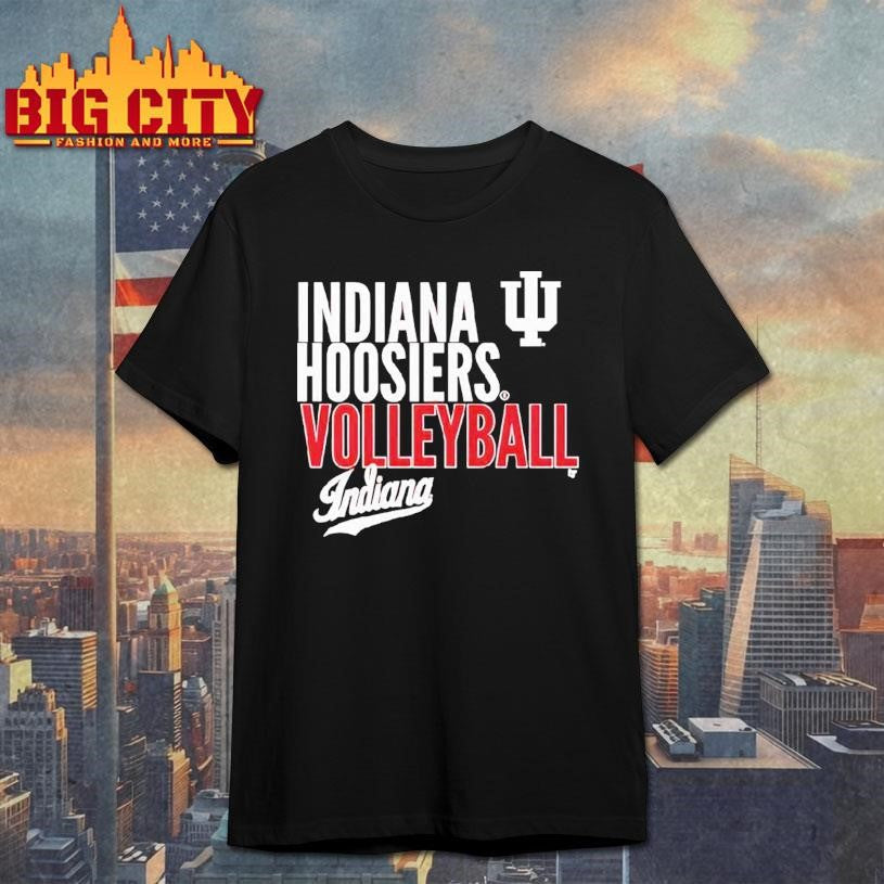 Official Indiana Volleyball Text Logo Shirt Unisex T-shirt, Sweatshirt, Hoodie, Long Sleeve Tee - T-Shirt, Sweatshirt, Hoodie