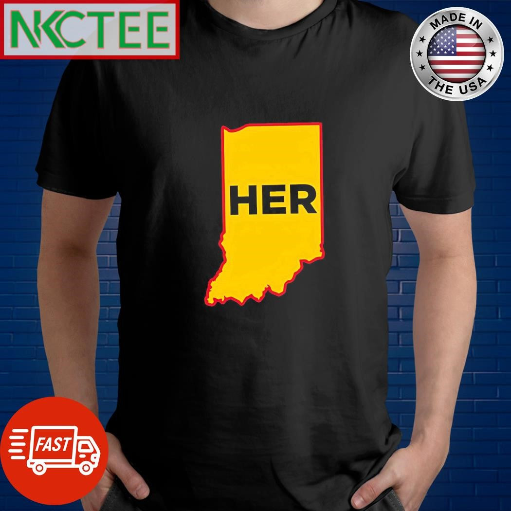 Indiana map her shirt Unisex T-shirt, Sweatshirt, Hoodie, Long Sleeve Tee - T-Shirt, Sweatshirt, Hoodie