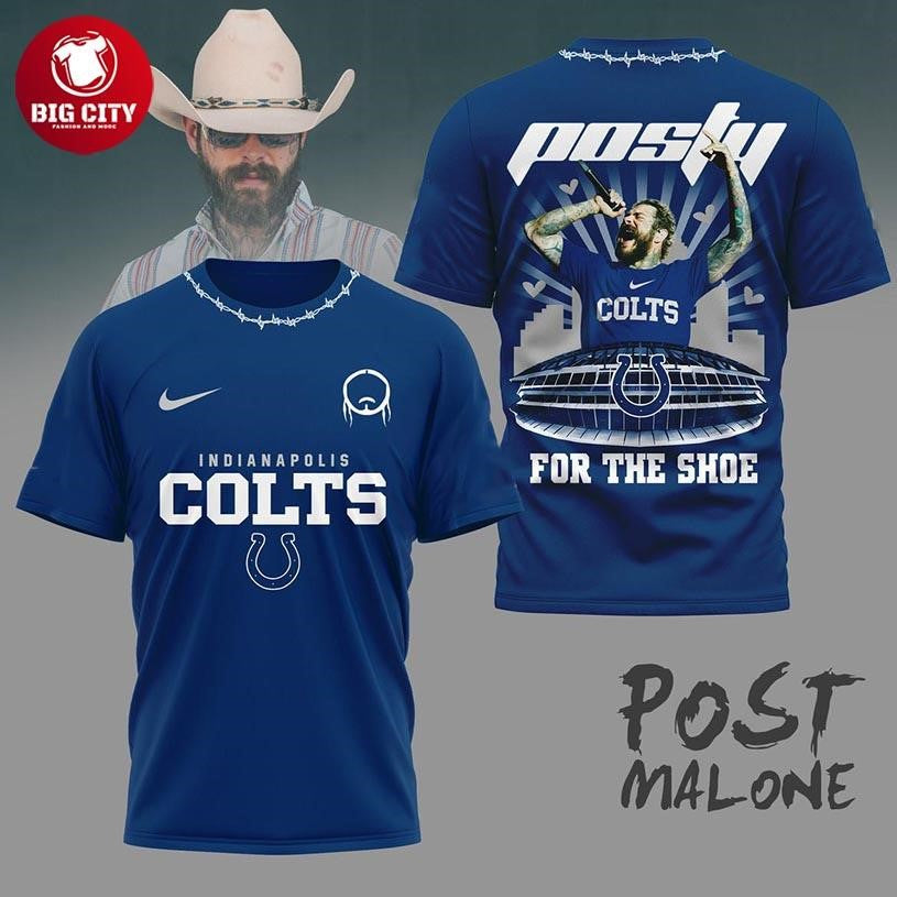 Indianapolis Colts 2025 Post Malone Raiders For The Shoes Two Sided Shirt Unisex T-shirt, Sweatshirt, Hoodie, Long Sleeve Tee - T-Shirt, Sweatshirt, Hoodie
