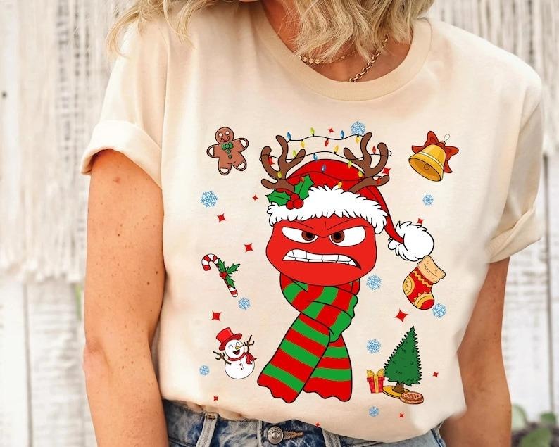 Inside Out 2 Characters Costume Shirt Reindeer Joy Anxiety Anger Sadness Ennui Family Matching Shirt T-Shirts, Hoodie, Sweatshirt - T-Shirt, Sweatshirt, Hoodie