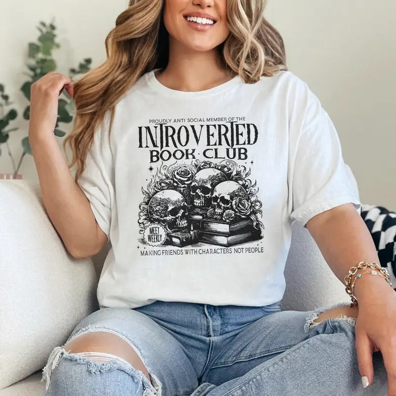 Introverted Book Lover Antisocial Book Club Bookish Reading Nerd Librarian Shirt Booktrovert T-Shirts, Hoodie, Sweatshirt - T-Shirt, Sweatshirt, Hoodie