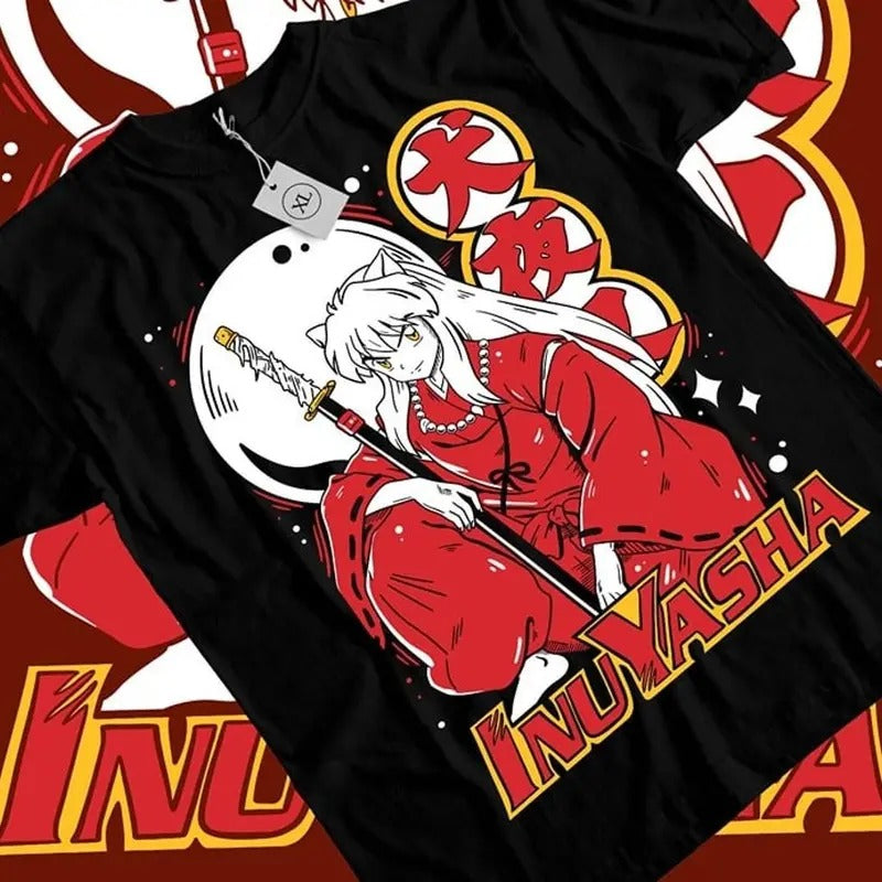 Inuyasha Sesshomaru Red Moon Inu Yasha Anime Black Short Sleeve All Size T-Shirts, Hoodie, Sweatshirt - T-Shirt, Sweatshirt, Hoodie