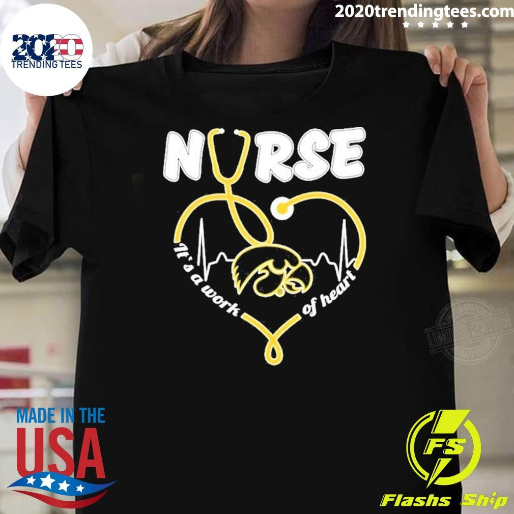 Iowa Hawkeyes Heartbeat 2026 Nurse Its A Work Of Heart Shirt Unisex T-shirt, Sweatshirt, Hoodie, Long Sleeve Tee - T-Shirt, Sweatshirt, Hoodie