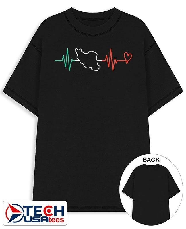 Iran Map heartbeat shirt Unisex T-shirt, Sweatshirt, Hoodie, Long Sleeve Tee - T-Shirt, Sweatshirt, Hoodie