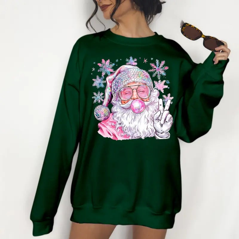 Iridescent Santa DTF Print T-Shirts, Hoodie, Sweatshirt - T-Shirt, Sweatshirt, Hoodie
