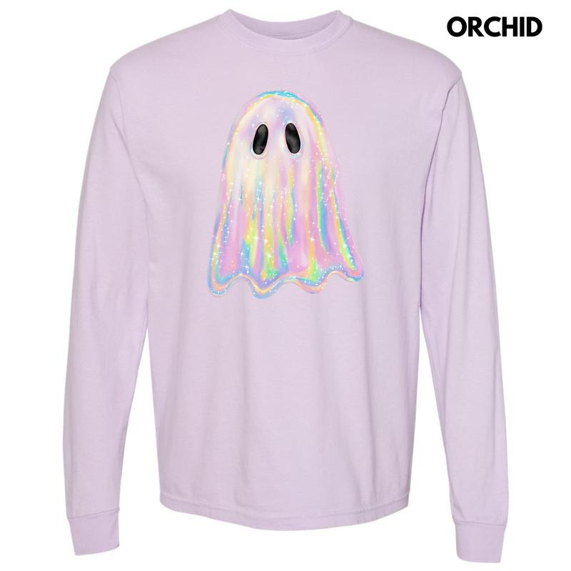 Iridescent Shimmer Ghost Long Sleeve Comfort Colors 'NLB' T-Shirts, Hoodie, Sweatshirt - T-Shirt, Sweatshirt, Hoodie