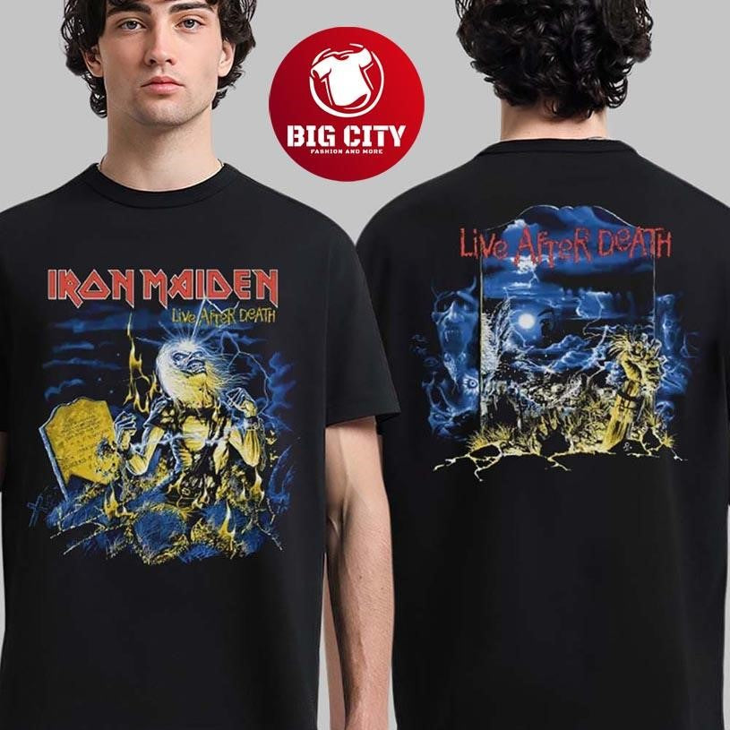 Iron Maiden Life After Death 40th Anniversary Zoombie Eddie Two Sided Shirt Unisex T-shirt, Sweatshirt, Hoodie, Long Sleeve Tee - T-Shirt, Sweatshirt, Hoodie