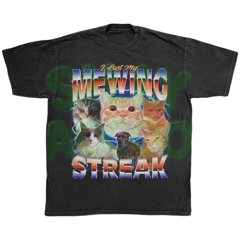 Ironic Cat Mewing Dank Meme Alpha Male Shirt Gen Z Humor Jawline Looksmaxxing Absurd TikTok Meme Cotton T-Shirts, Hoodie, Sweatshirt - T-Shirt, Sweatshirt, Hoodie