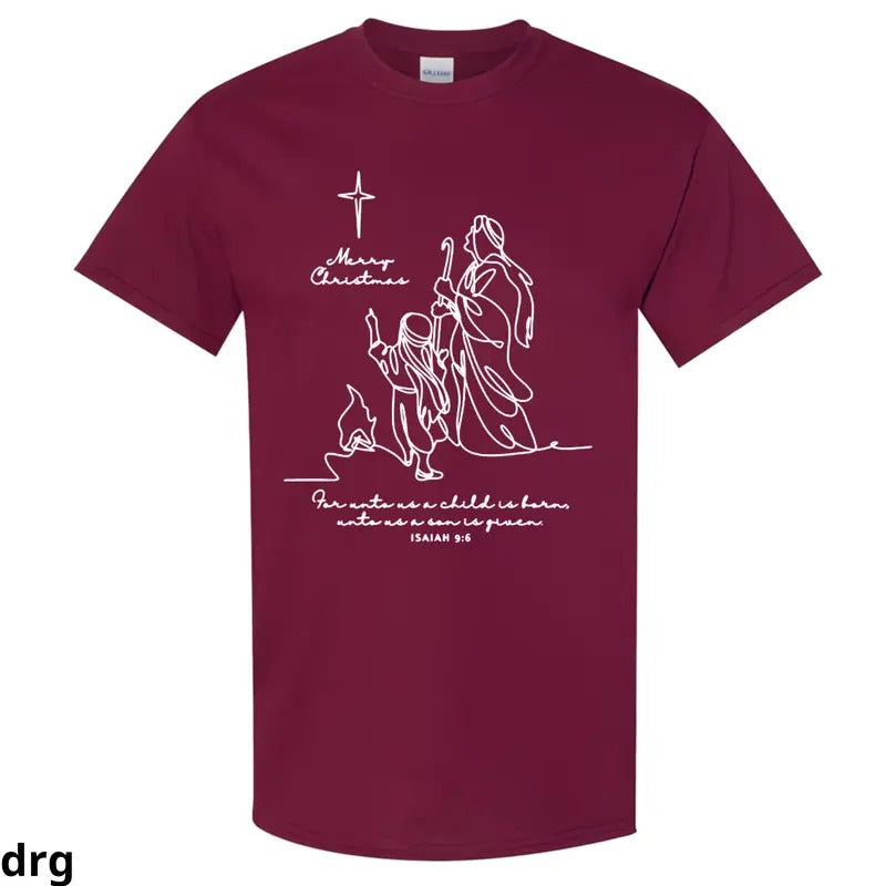 Isaiah 9:6 Minimalist Nativity Art Religious Bible Verse Comfortable Inspirational Christian T-Shirts, Hoodie, Sweatshirt - T-Shirt, Sweatshirt, Hoodie