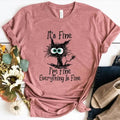 'S Fine I'M Fine Everything Is Fine Shirt Cute Black Cat Sarcasm Everything Is Fine Funny Cat Funny Cat Lover T-Shirts, Hoodie, Sweatshirt - T-Shirt, Sweatshirt, Hoodie