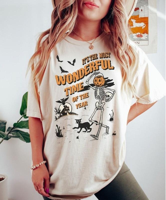 'S Most Time Year Halloween Vintage Halloween Shirt Black Cat Skeleton Retro Halloween Shirt Halloween T-Shirts, Hoodie, Sweatshirt - T-Shirt, Sweatshirt, Hoodie