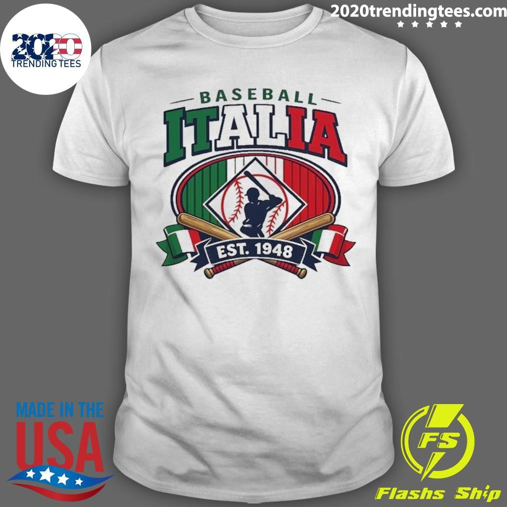 Italia Baseball Heritage Est 1948 Shirt Unisex T-shirt, Sweatshirt, Hoodie, Long Sleeve Tee - T-Shirt, Sweatshirt, Hoodie