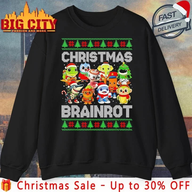 Italian Christmas Brainrot characters ugly christmas shirt Unisex T-shirt, Sweatshirt, Hoodie, Long Sleeve Tee - T-Shirt, Sweatshirt, Hoodie