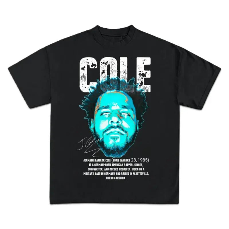 J Cole Shirt Vintage Black Rap Iconic Hip Hop Print Fans Heavy Cotton Music Lovers Streetwear Menswear Soft T-Shirts, Hoodie, Sweatshirt - T-Shirt, Sweatshirt, Hoodie