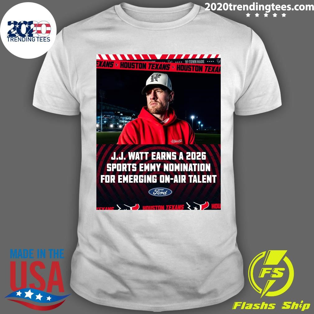 J.J. Watt Earns A 2026 Sports Emmy Nomination For Emerging On-Air Talent Shirt Unisex T-shirt, Sweatshirt, Hoodie, Long Sleeve Tee - T-Shirt, Sweatshirt, Hoodie