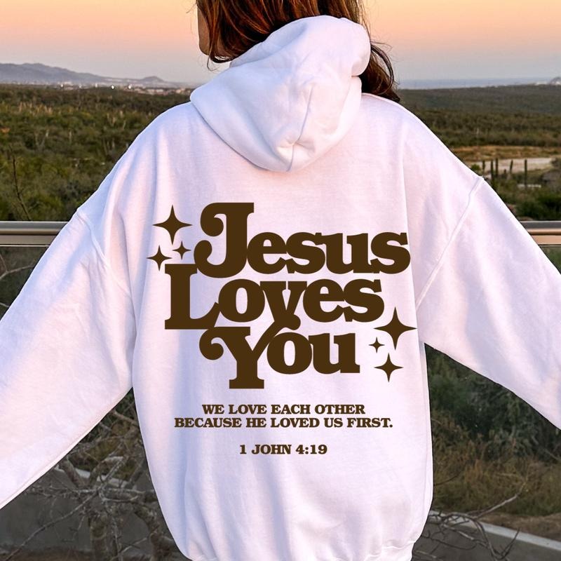 JESUS LOVES YOU CHRISTIAN COMFY CASUAL COTTON Comfort Womenswear Long Sleeves Minimalist Sleeves T-Shirts, Hoodie, Sweatshirt - T-Shirt, Sweatshirt, Hoodie