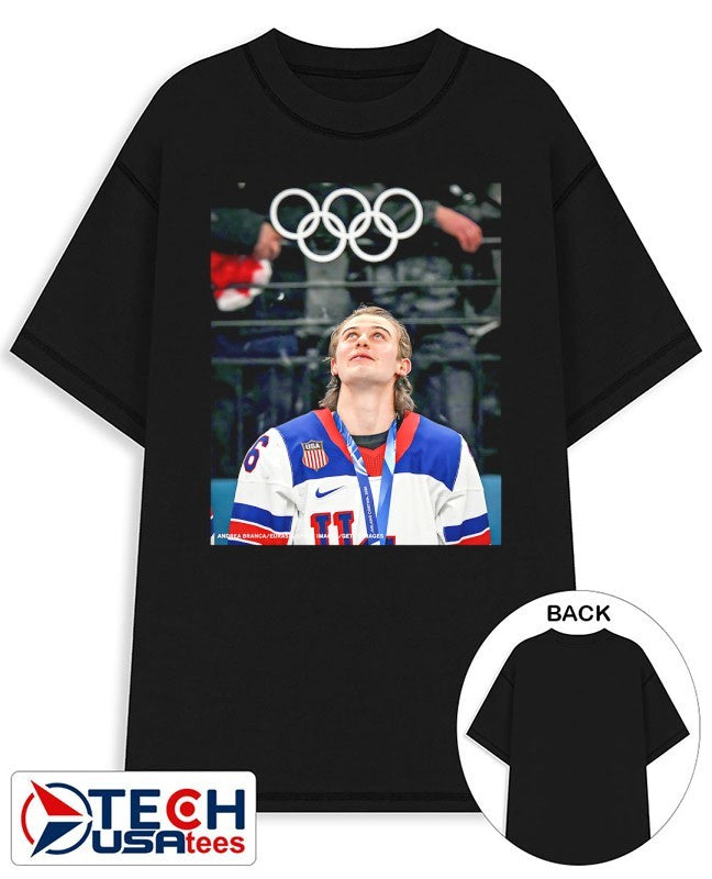Jack Hughes USA Hockey 2026 World Champions shirt Unisex T-shirt, Sweatshirt, Hoodie, Long Sleeve Tee - T-Shirt, Sweatshirt, Hoodie