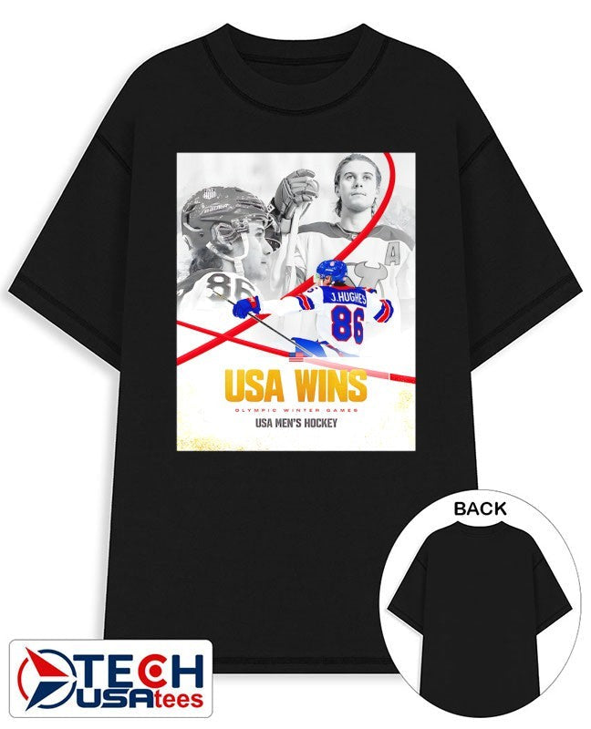 Jack Hughes USA Mens Hockey win 2026 Olympic Winter Games shirt Unisex T-shirt, Sweatshirt, Hoodie, Long Sleeve Tee - T-Shirt, Sweatshirt, Hoodie