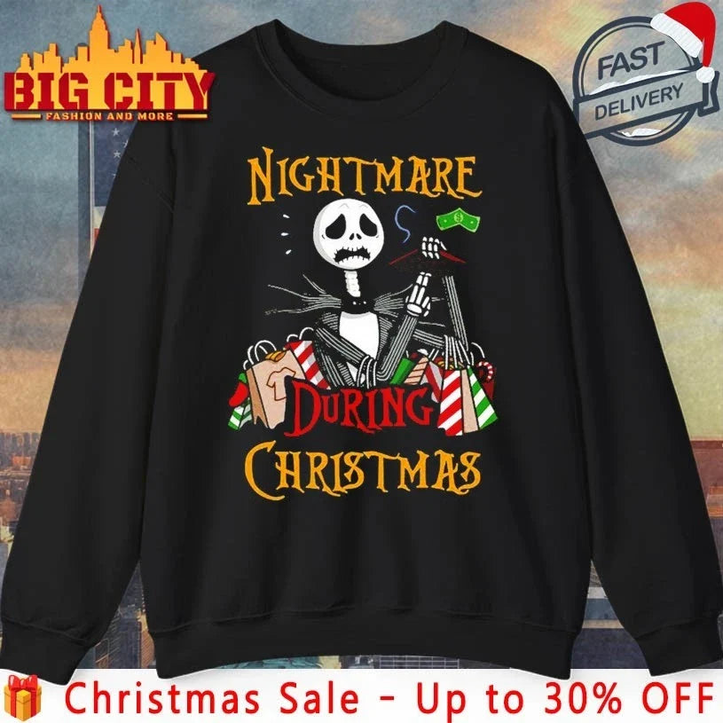 Jack Skellington Nightmare During Christmas shirt Unisex T-shirt, Sweatshirt, Hoodie, Long Sleeve Tee - T-Shirt, Sweatshirt, Hoodie