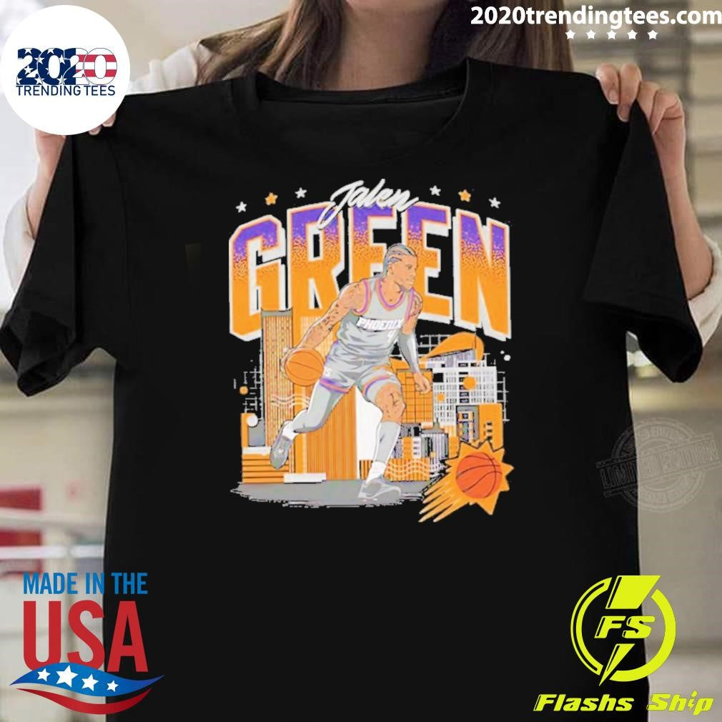 Jalen Green Nba Phoenix Suns Basketball Skyline Shirt Unisex T-shirt, Sweatshirt, Hoodie, Long Sleeve Tee - T-Shirt, Sweatshirt, Hoodie
