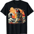 Japanese Retro Samurai Cat Great Wave T-Shirts, Hoodie, Sweatshirt - T-Shirt, Sweatshirt, Hoodie