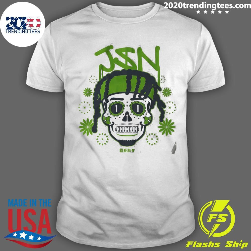 Jaxon Smith-Njigba Sugar Skull Remix Shirt Unisex T-shirt, Sweatshirt, Hoodie, Long Sleeve Tee - T-Shirt, Sweatshirt, Hoodie