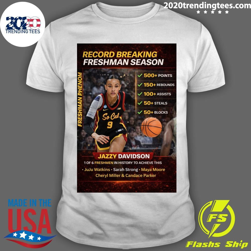 Jazzy Davidson Made History USC Womens Basketball Shirt Unisex T-shirt, Sweatshirt, Hoodie, Long Sleeve Tee - T-Shirt, Sweatshirt, Hoodie