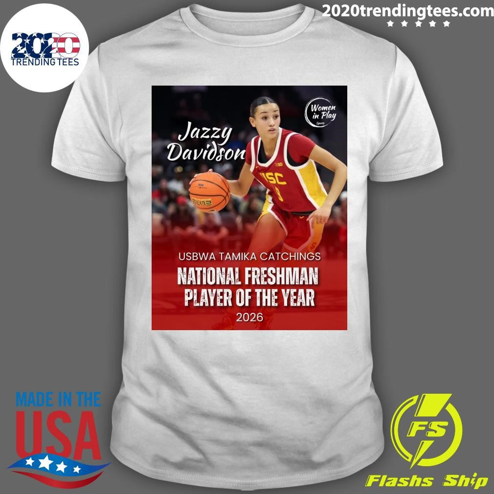 Jazzy Davidson USBWA Tamika Catchings National Freshman Player Of The Year 2026 Shirt Unisex T-shirt, Sweatshirt, Hoodie, Long Sleeve Tee - T-Shirt, Sweatshirt, Hoodie