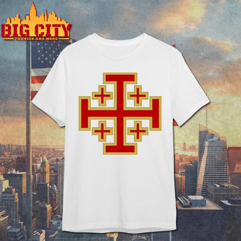 Jerusalem Cross Symbol Shirt Unisex T-shirt, Sweatshirt, Hoodie, Long Sleeve Tee - T-Shirt, Sweatshirt, Hoodie