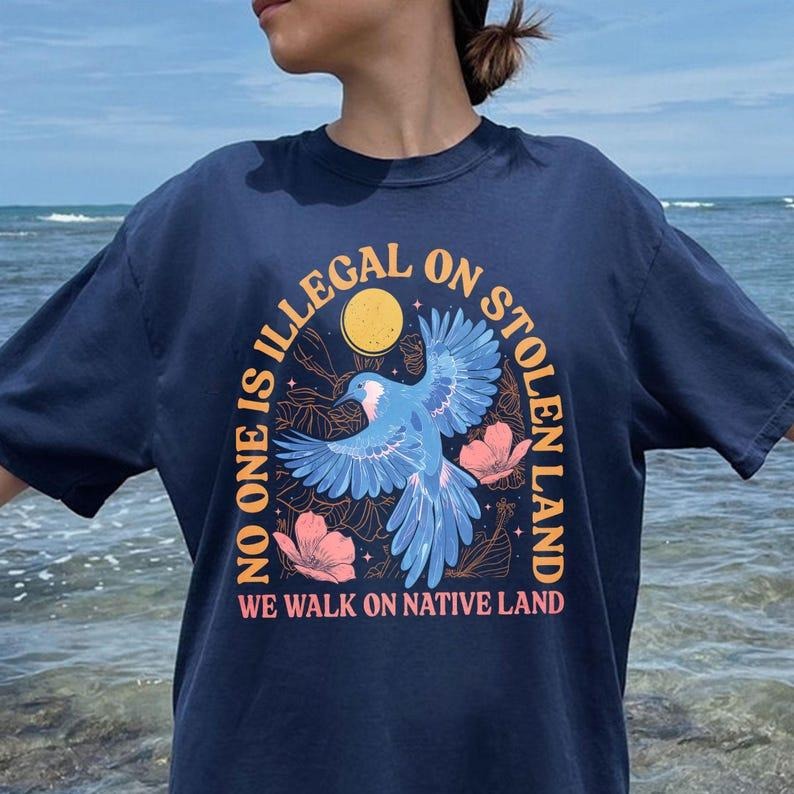 Jessie J Ross No One Is Illegal Stolen Land Social Justice Anti Racism Smooth Fabric Streetwear T-Shirts, Hoodie, Sweatshirt - T-Shirt, Sweatshirt, Hoodie