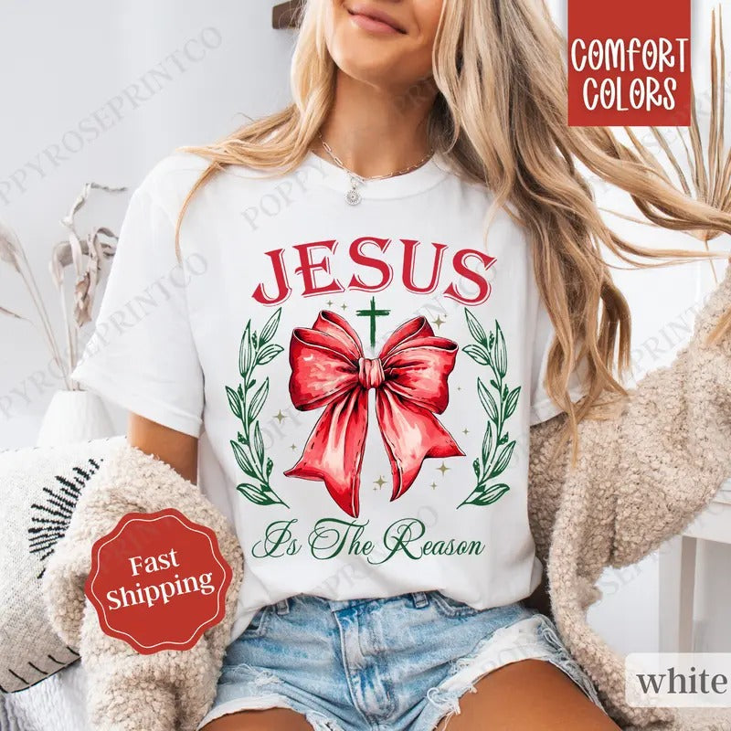 Jesus Bow Shirt Comfort Colors Christian Religious T-Shirts, Hoodie, Sweatshirt - T-Shirt, Sweatshirt, Hoodie