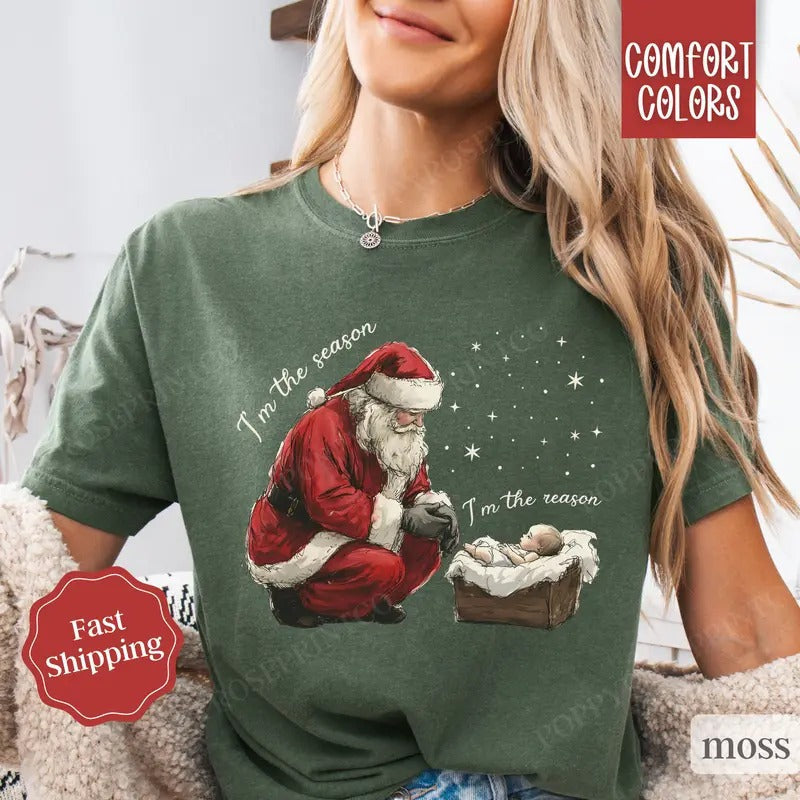 Jesus Shirt Comfort Colors Religious Xmas T-Shirts, Hoodie, Sweatshirt - T-Shirt, Sweatshirt, Hoodie