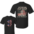Jesus Is My Savior Trump Is My President American Flag Shirt Trump 2024 Shirt Trum Won 2024 Trum Fans Classic Menswear T-Shirts, Hoodie, Sweatshirt - T-Shirt, Sweatshirt, Hoodie