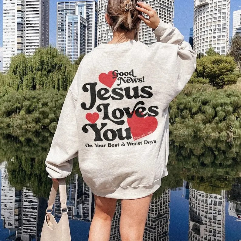 Jesus Loves You Christian Mental Health Preppy Faith Based Y2K Christian Clothes Religious Indie Catholic T-Shirts, Hoodie, Sweatshirt - T-Shirt, Sweatshirt, Hoodie