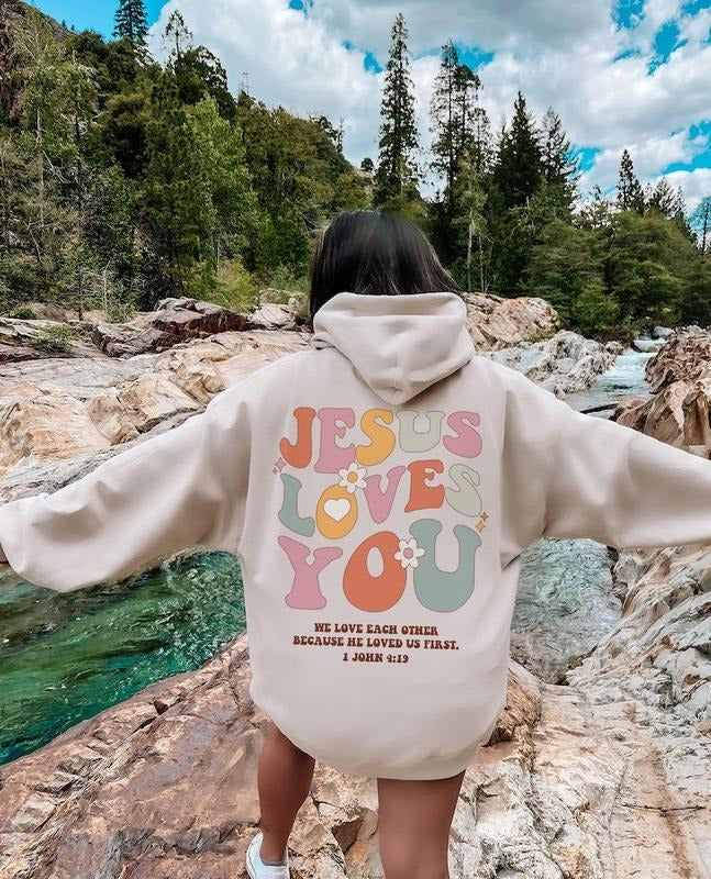 Jesus Loves You Retro Christian Christian Jesus Mental Health Christian Clothes Jesus Clothes Y2k T-Shirts, Hoodie, Sweatshirt - T-Shirt, Sweatshirt, Hoodie