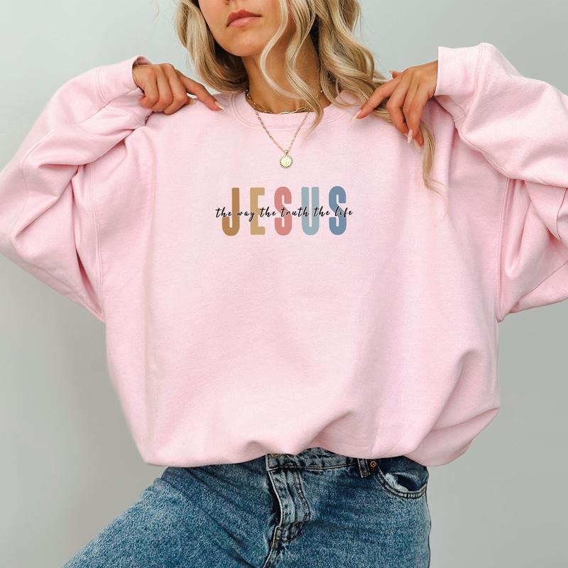 Jesus Way Truth Life Christian Jesus Bible Verse Religious Casual Womenswear T-Shirts, Hoodie, Sweatshirt - T-Shirt, Sweatshirt, Hoodie