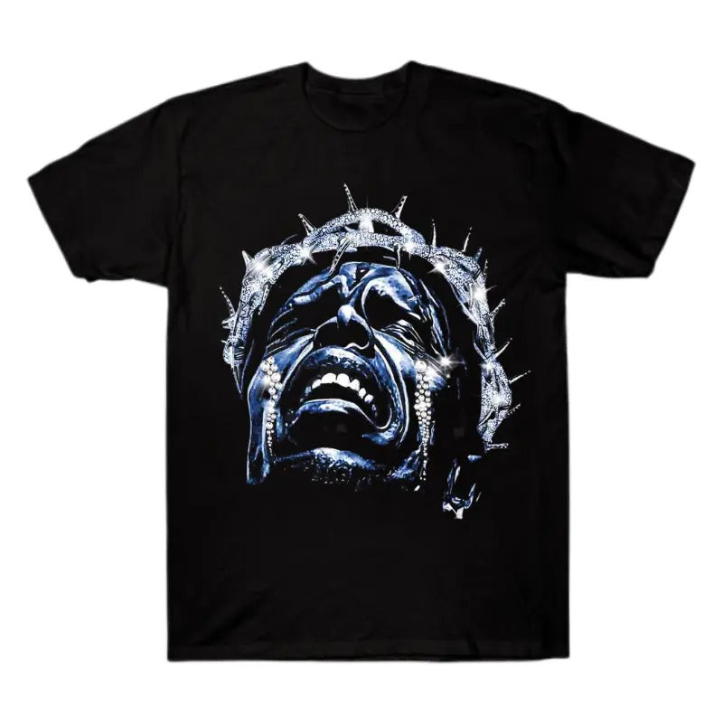 Jesus Wept Print Vintage Y2k Cotton Medium Short Sleeve Casual Streetwear Printed T-Shirts, Hoodie, Sweatshirt - T-Shirt, Sweatshirt, Hoodie