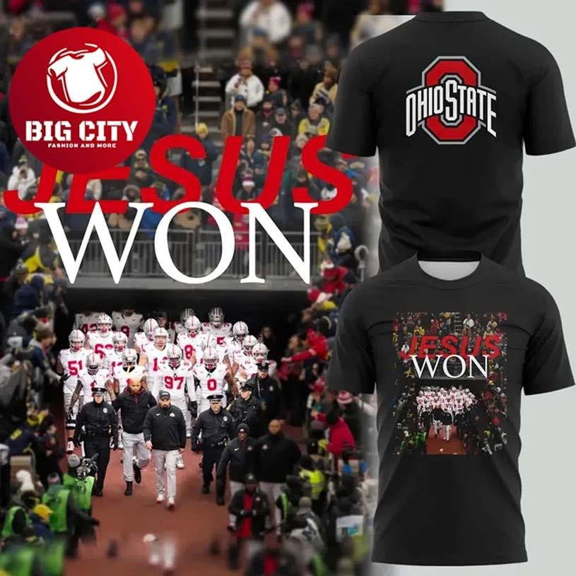 Jesus Won Ohio State Football Graphic 2025 Two Sided Shirt Unisex T-shirt, Sweatshirt, Hoodie, Long Sleeve Tee - T-Shirt, Sweatshirt, Hoodie