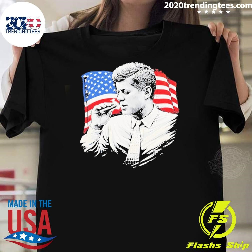 Jfk Cigars American Flag Graphic 2026 Shirt Unisex T-shirt, Sweatshirt, Hoodie, Long Sleeve Tee - T-Shirt, Sweatshirt, Hoodie