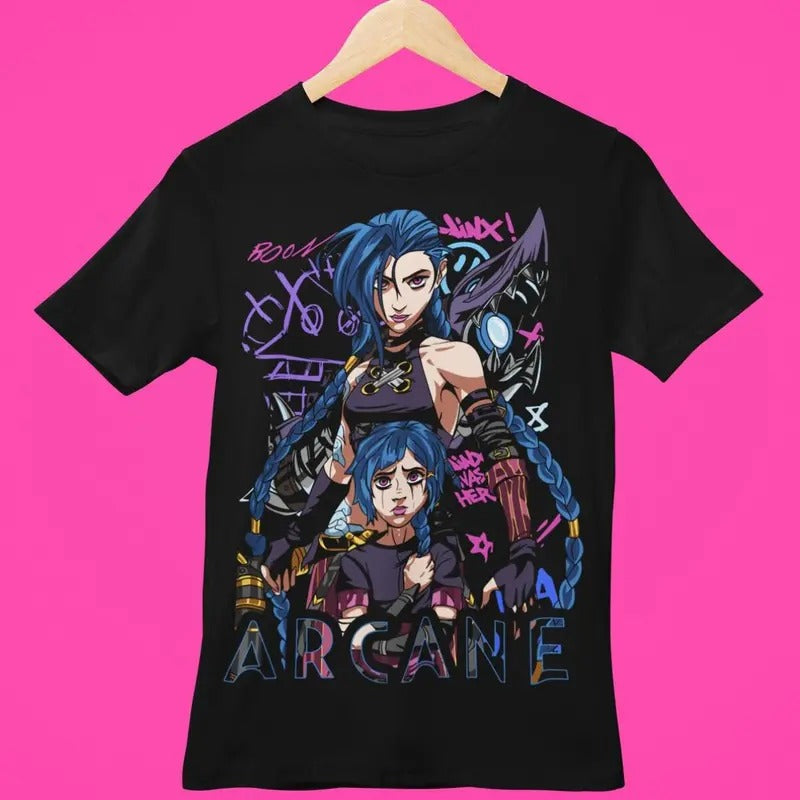 Jinx Arcane Gaming Shirt LOL Shirt Video Game Shirt Moba Game Shirt Gamer Shirt Game Lover Shirt Gaming T-Shirts, Hoodie, Sweatshirt - T-Shirt, Sweatshirt, Hoodie
