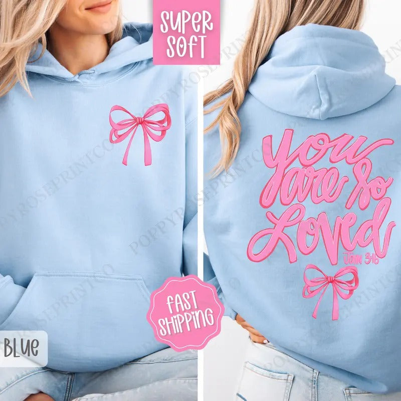 John 3:16 Religious Hooded Coquette Bow T-Shirts, Hoodie, Sweatshirt - T-Shirt, Sweatshirt, Hoodie